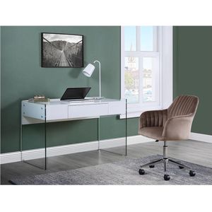 Vente-unique Bureaustoel ELEANA - Fluweel - Verstelbare hoogte - Beige L 59 cm x H 89 cm x D 61.5 cm