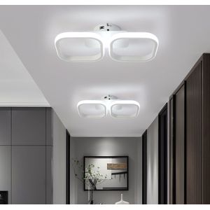 LuxiLamps - Moderne Plafondlamp - Vierkant LED - Kroonluchter - Gangpad Lamp - Verlichting - 35 cm - Wit - Plafonniére - 22W