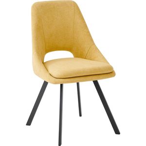 Furnihaus Eetkamerstoel Mila Geel Stof - Set van 6