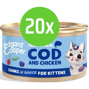 Edgard & Cooper Kitten Chunks Cod & Chicken 85 gram - 20 blikjes