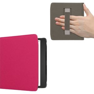 kwmobile flip cover geschikt voor Pocketbook Era / Era Color - Case met magnetische sluiting en handvat - Hoes voor e-reader in neon roze - design