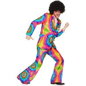 Karnival Costumes Tye Dye Suit Verkleedpak Flower Power Heren Carnavalskleding Heren Carnaval Foute Party Jaren 60 Jaren 70 '60 '70 - Polyester - Maat M - 2-Delig Top/Broek