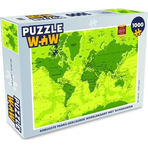 Puzzel Wereldkaart - Stoer - Paars - Legpuzzel - Puzzel 1000 stukjes volwassenen