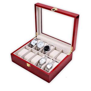 Horloge box voor uw juwelen en sieraden - 10 compartimenten met kussentjes - Hout