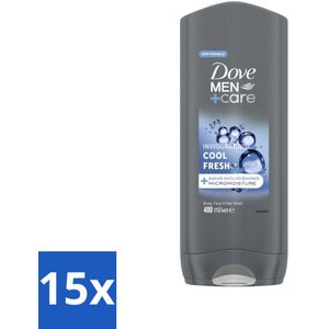 Dove - Douchegel - Men+ Care Cool Fresh - Verfrissend en energiegevend - 400 ml - Bulkverpakking - 15 stuks