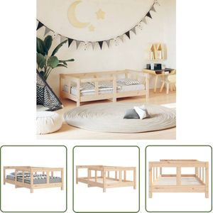 The Living Store Kinderbedframe 70x140 cm massief grenenhout - Kinderbed - Houten Bed - Grenenhouten Bed - Peuterbed - Kinderkamermeubel