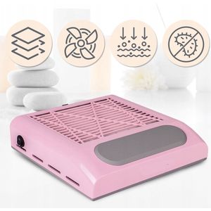 Ilso nagelafzuiger roze - zonder zak - nagel stofzuiger - 80W - pedicure - manicure - sterke afzuiging