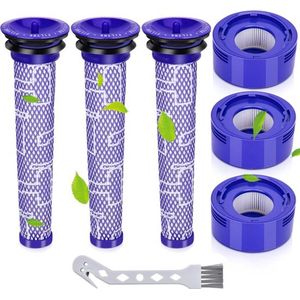 Smyidel Stofzuigerfilter voor Dyson, V8 stofzuiger, V7 Absolute Animal Motorhead, 3 HEPA-filters, 3 voorfilters, vervangt onderdeel # DY-96566101, DY-96747801(V7V8)