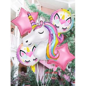 Unicorn ballon set van 5 - verjaardag - unicorn party - kinderfeestje - Unicorn - eenhoorn - Party - ballon - feestballon - themafeest - set van 5