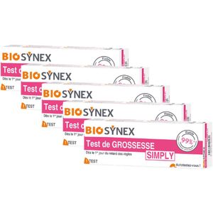 BioSynex Simply Zwangerschapstest - Testkit voor hCG Hormoon - 5 STUKS - Snel Resultaat - Betrouwbaar - Gevoelig - Uitgestelde Menstruatie