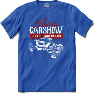 Hotrod Carshow Service and Repair | Auto - Cars - Retro - T-Shirt - Unisex - Royal Blue - Maat XL