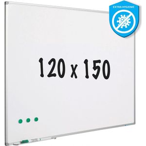 Whiteboard Extra Hygiënisch - Geëmailleerd staal - Magnetisch - Wit - 120x150cm