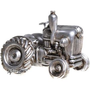 Mrs. Jones Spaarpot Tractor Antiek Zilver Auto Spaarvarken Figuur - UDO Schmidt 89235 Spaarpot. .