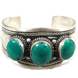BOHO CHIC - bangle - turkoois stenen - half open - 35