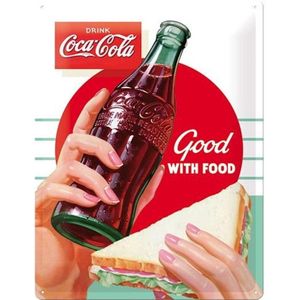 Coca-Cola Good With Food Metalen Bord 30 x 40 cm