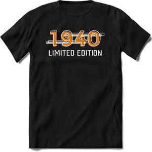 1940 Limited Edition T-Shirt | Goud - Zilver | Grappig Verjaardag en Feest Cadeau Shirt | Dames - Heren - Unisex | Tshirt Kleding Kado | - Zwart - XL