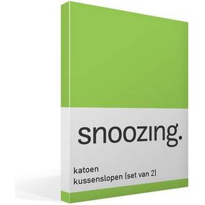 Snoozing - Katoen - Kussenslopen - Set van 2 - 40x60 cm - Lime
