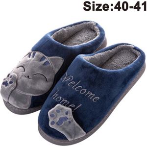 Velox Winter Pluche Slippers, Lucky Cat Patroon Herfst Indoor Home Memory Foam Zacht Dikker Warme Pluche Schoenen Slippers