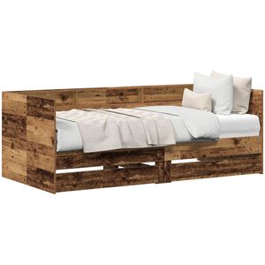 vidaXL - Dagbed - met - lade - Oude - hout - Bewerkt - hout - 75 - x - 190 - cm - Duurzaam