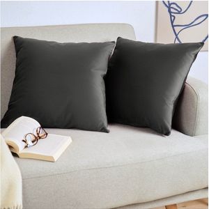 Blumtal Set van 2 Kussenslopen - Velvet - 40 x 60 cm - Antraciet - Verborgen Ritssluiting - Kussenhoes voor sierkussens