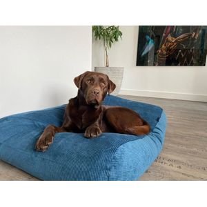 Dog's Companion - Hondenkussen / Hondenbed petrol ribcord - XL - 140x95cm