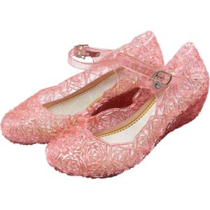 Prinsessen glitter schoenen met hak - Roze - Prinsessen - Verkleedschoenen - Frozen - Ariel - Elsa - Anna - Belle - Jurk - Maat 26 (valt als 24) Binnenzool: 16 cm