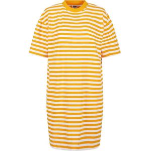 Urban Classics - Oversized Striped Tee Korte jurk - S - Wit/Oranje
