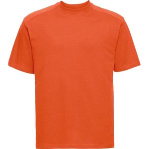 Russell Europa Heren Werkkleding Korte Mouwen Katoenen T-Shirt (Oranje)