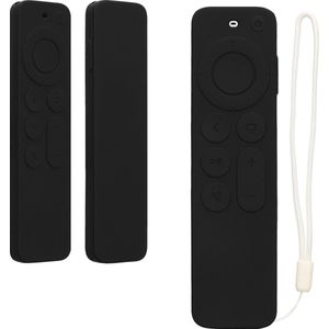 kwmobile hoes geschikt voor Apple TV 4K Siri Remote 3rd Gen (2022) / 2nd Gen (2021) - Siliconen anti-slip hoes voor afstandsbediening in zwart
