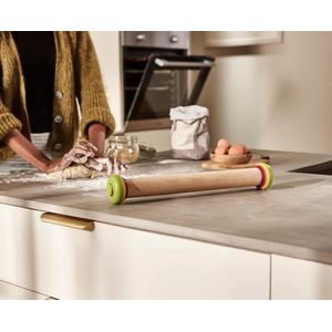 NORDIVAR® - Verstelbare Deegroller van Hoogwaardig Beukenhout, Perfect voor Pizza, Koekjes en Gebak - Meerkleurig-