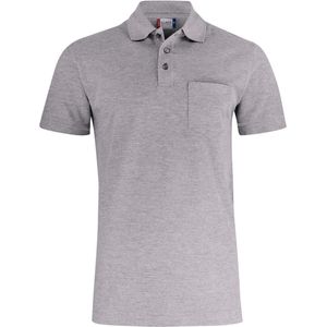 Clique Basic Polo Pocket 028255 - Grijsmelange - 3XL