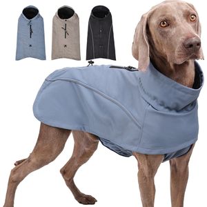 Warme Hondenjas Softshell Outdoor Waterafstotend grijs - Maat S - Ruglengte 32 en borstomvang 40cm