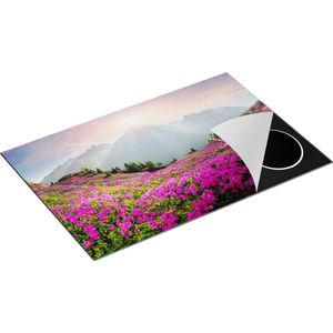 Chefcare Inductie Beschermer Rhododendron Bloemenveld in de Alpen - 80x50 cm - Afdekplaat Inductie - Kookplaat Beschermer - Inductie Mat
