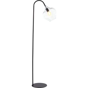 Light & Living Vloerlamp Rakel - Zwart/Glas - 45x28x160 cm - Modern - Staande lampen voor Woonkamer - Slaapkamer