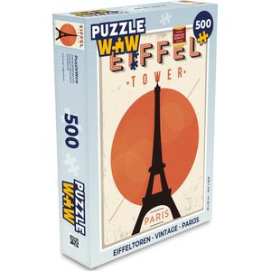 Puzzel Eiffeltoren - Vintage - Parijs - Legpuzzel - Puzzel 500 stukjes