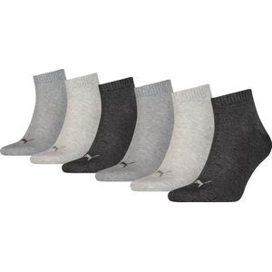 Puma - Unisex Sokken in kwartlengte - 6 Pack - Maat 39-42