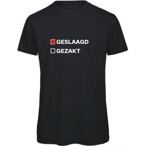 Geslaagd Cadeau - T-shirt Geslaagd, gezakt (geslaagd) - Maat XL - Zwart