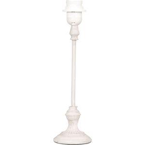 HAES DECO - Lampenvoet - Formaat Ø 9x33 cm, kleur Wit, gemaakt van Polyresin voor Fitting E27/max 1x60W - Lampvoet, Tafellamp