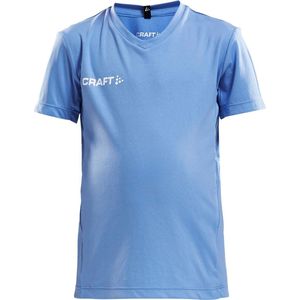 Craft Squad Jersey Solid SS Shirt Junior  Sportshirt - Maat 134  - Unisex - blauw/wit Maat 134/140