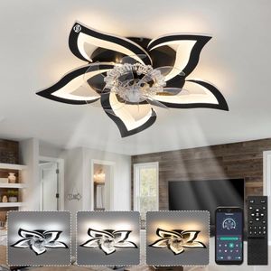 Equivera Plafonniere met Ventilator - Plafondventilator - Plafondventilator Afstandsbediening - Plafondventilator Slaapkamer - Plafond Ventilator met Verlichting - Plafondlamp - Plafonniere - Ideaal voor in uw slaapkamer!