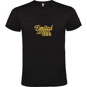 Zwart T-Shirt met “Limited sinds 1989 “ Afbeelding Goud Size M