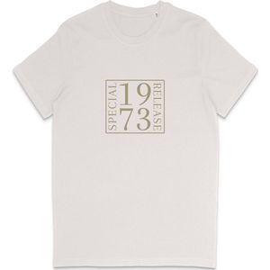 Geboortejaar T Shirt Heren Dames - Speciale Uitgave 1973 - Vintage Wit - Maat S