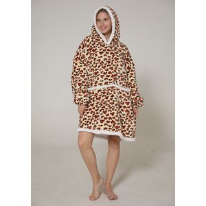 Hoodie Blanket Leopard - Luipaard - Hoodie Deken - Cuddle Hoodie - Hooded Blanket - Deken Met Mouwen - Oversized Hoodie - Fleece Deken - Oversized Sweater - Blanket Hoodie - Unisex - Luxe uitvoering - Fluffy Voering