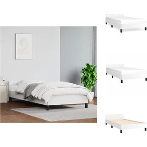 vidaXL Bedframe - Kunstleer - Wit - 203x103x50 cm - Geschikt voor 100x200 cm matras - Bed