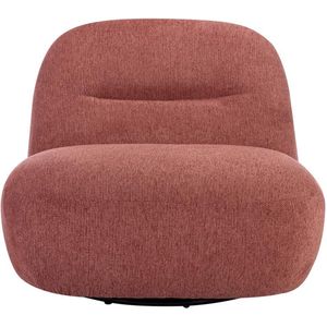 Vente-unique Draaifauteuil van terracottakleurige stof met textuur POZETI L 82 cm x H 73 cm x D 84 cm