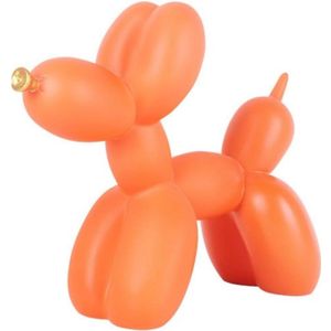 Gouden Mond Ballon Hond Hars Sculptuur voor Woonkamer en Bureau - Oranje Decoratie