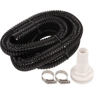 Bilge Pump Hose Plumbing Kit Sealproof 5ft PVC Hose - Kink Free - 2pcs Clamp - Functional Thru Hull Fitting for Marine - Water Pump System .