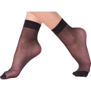 5 paar Dames panty sokjes - 20 Denier - Zwart - Maat One size