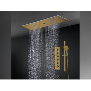 Mawialux 5 in 1 inbouw regendoucheset - Bleutooth - Lenna - Goud
