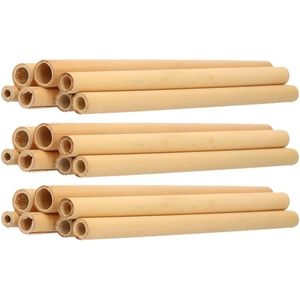 24x Duurzame bamboe houten rietjes 20 cm - Milieuvriendelijk en biologisch - drinkrietjes